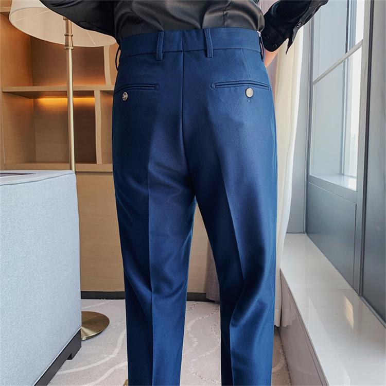 Buy Men Navy Solid Slim Fit Formal Trousers Online - 735607 | Peter England